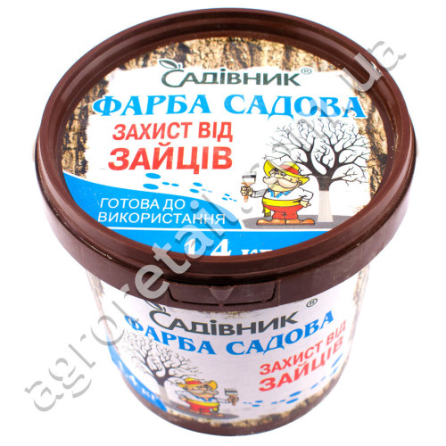 Краска садовая Садовник защита от зайцев ведро 1.4 кг
