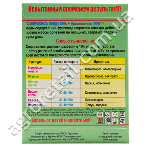Фунгіцид Хлорокис міді 90% + Прилипач 10% 40 г