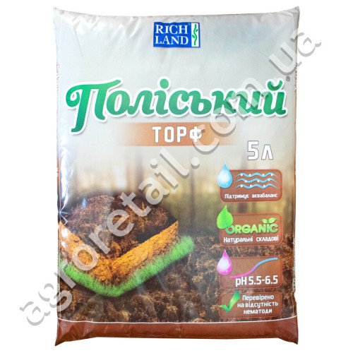 Торф Полесский 5 л Rich Land