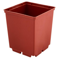Пластиковый горшок для рассады с перфорацией квадратный 19x19x23 см 5.5 л терракот Алеана