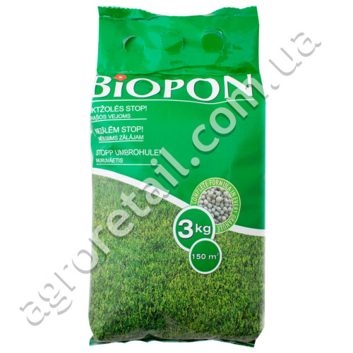 Добриво Biopon для газону проти бур'янів 3 кг