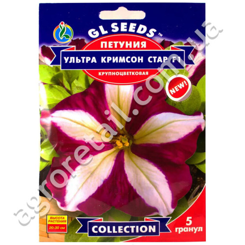 Петунія Ультра Крімсон Стар F1 10 шт Gl Seeds