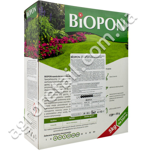 Добриво Biopon для газону проти бур'янів 5 кг