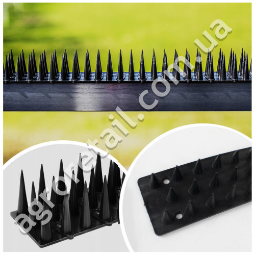 Комплект шипов от животных и птиц чёрные, пластиковые 4.5х50 см 10 шт Garden Line