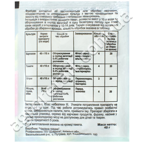 Фунгіцид ХОМ 40 г