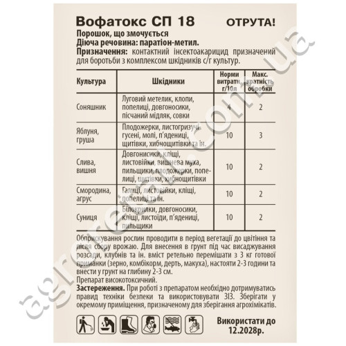 Інсектицид Вофатокс СП 18 5 г Bitterfeld
