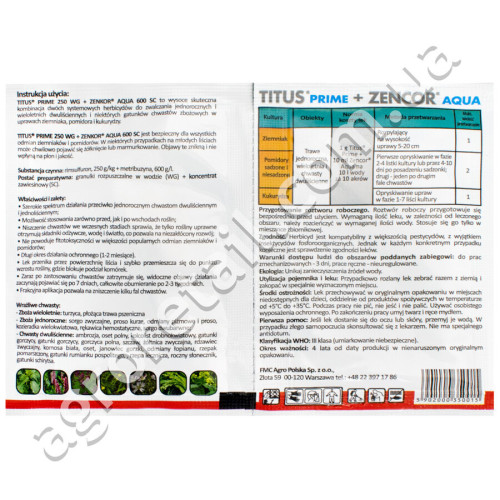 Гербицид Titus prime 1 г + Zencor aqua 10 мл FMC