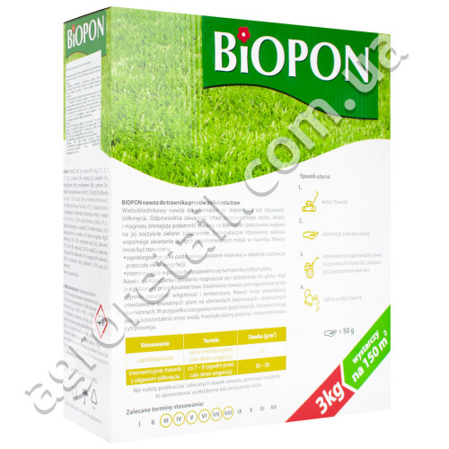Добриво Biopon для газону проти пожовтіння трави 3 кг