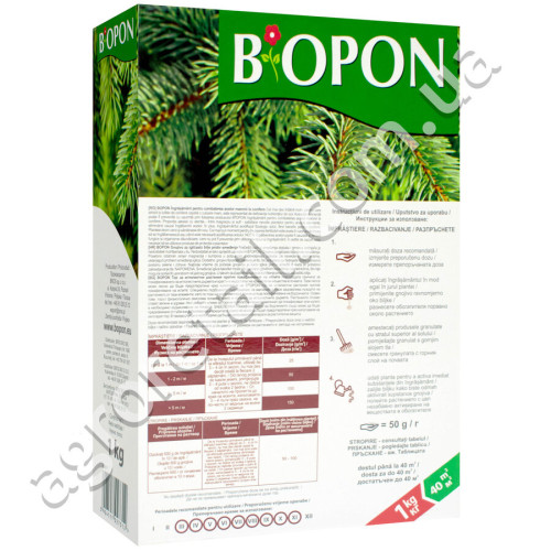 Добриво Biopon для хвойних рослин проти пожовтіння 1 кг