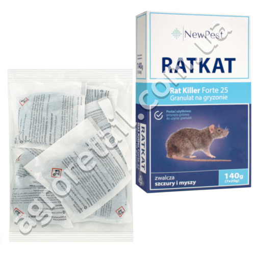 Гранули від щурів і мишей Ratkat коробка 140 г Vebi