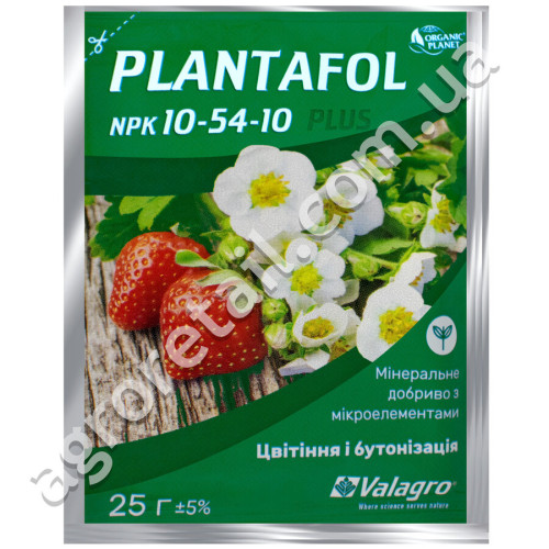 Удобрение Plantafol plus Цветение, бутонизация NPK 10.54.10 25 г Valagro