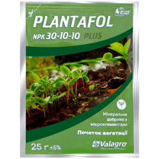 Добриво Plantafol plus Початок вегетації NPK 30.10.10 25 г Valagro