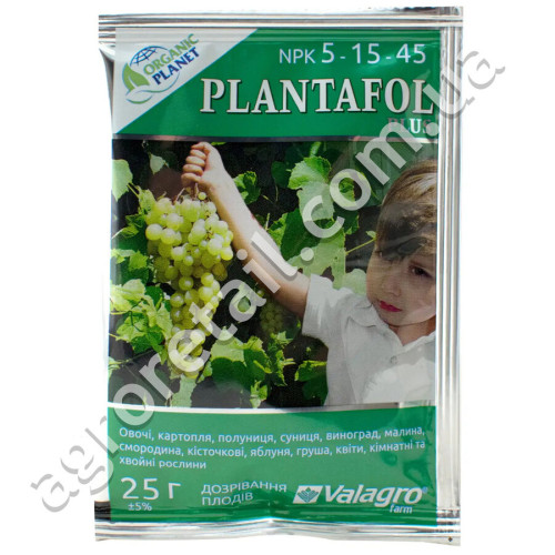 Добриво Plantafol plus Дозрівання плодів NPK 5.15.45 25 г Valagro