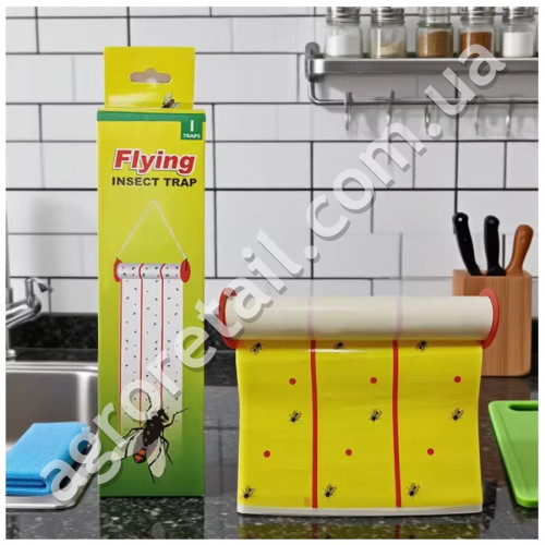 Клейова пастка від мух жовта рулон 25x400 см