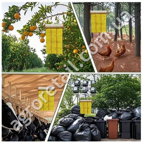 Клейова пастка від мух жовта рулон 25x400 см