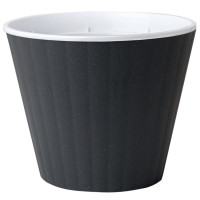 Вазон Ибис круглый двойной 17.9х14.7 см 2.4 л гранит-белый Алеана